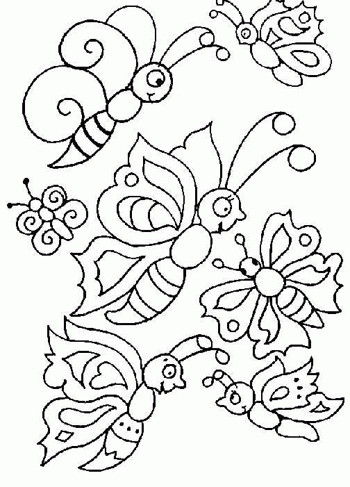 Plansa de colorat cu Fluturi 61 58